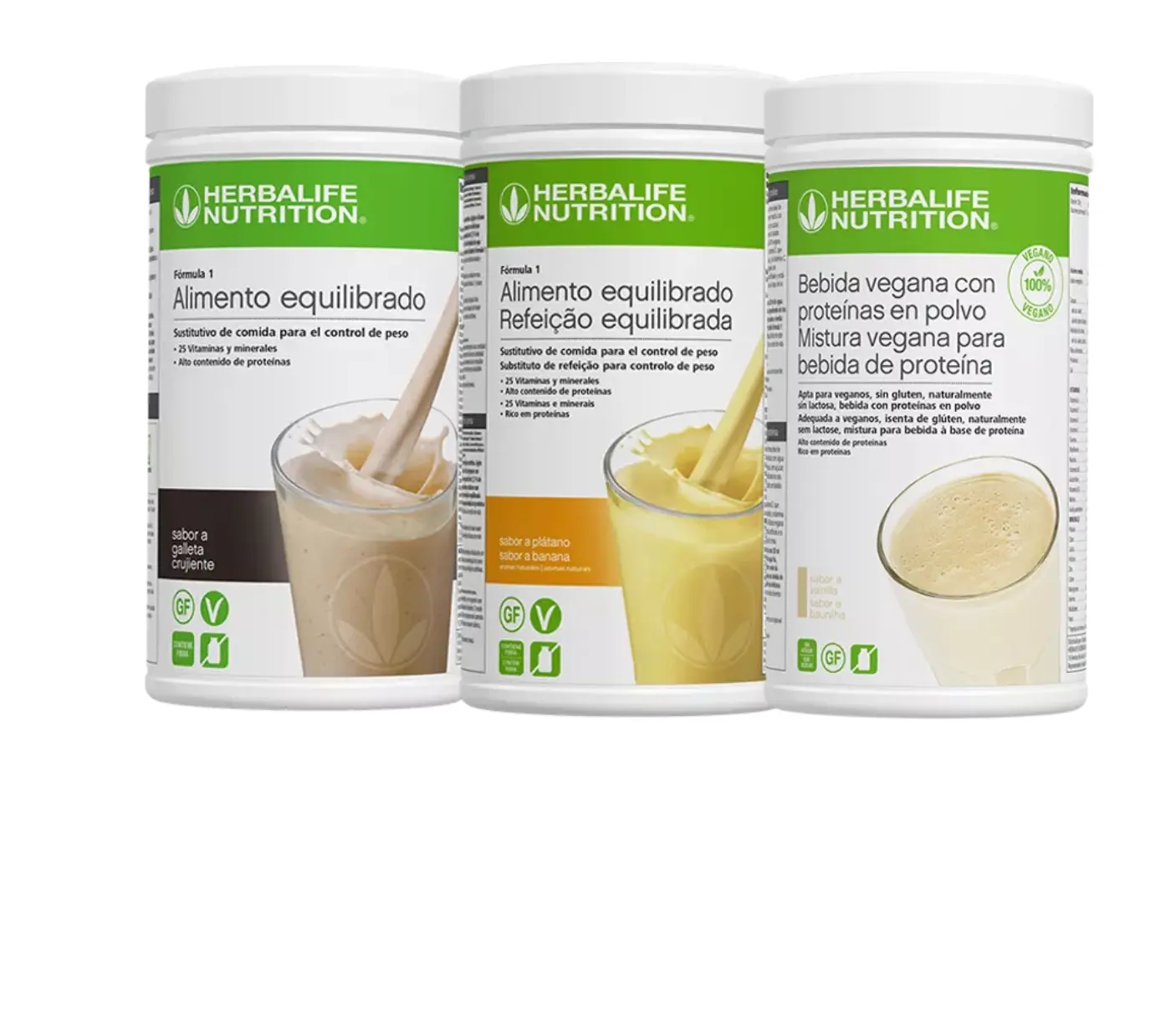 Pack 2 batidos Herbalife F1 + proteína vegana 1 Pack 2 batidos proteina vegana