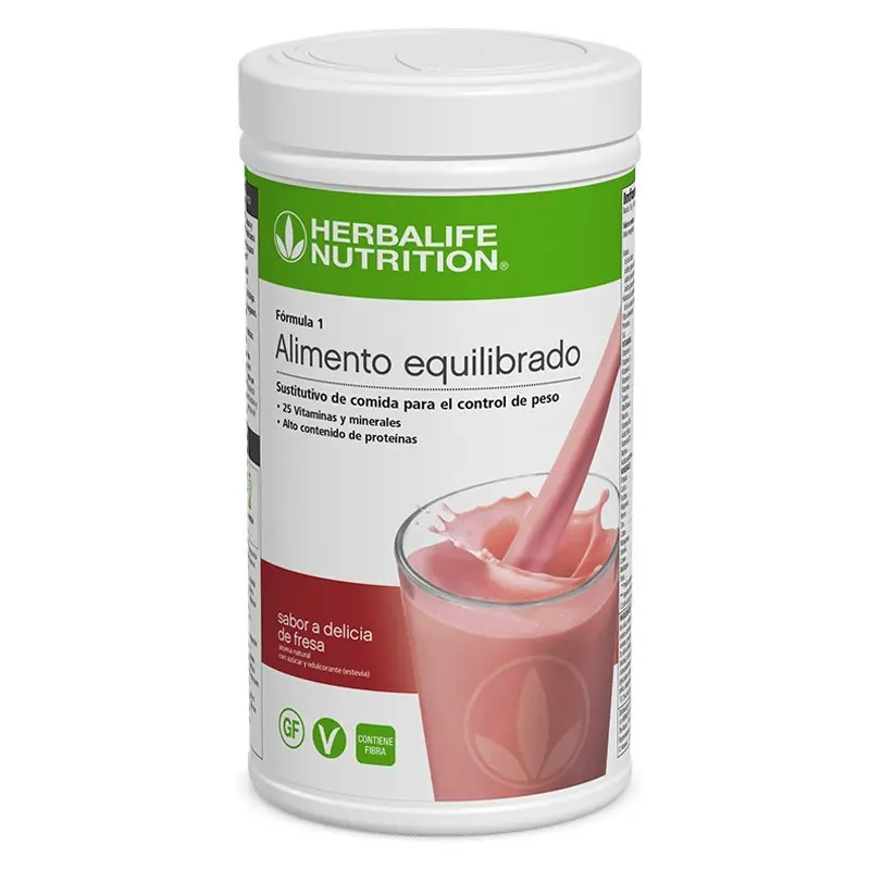 Batido Fórmula 1 Herbalife Delicia de Fresa 1 batido herbalife formula 1 fresa 550g