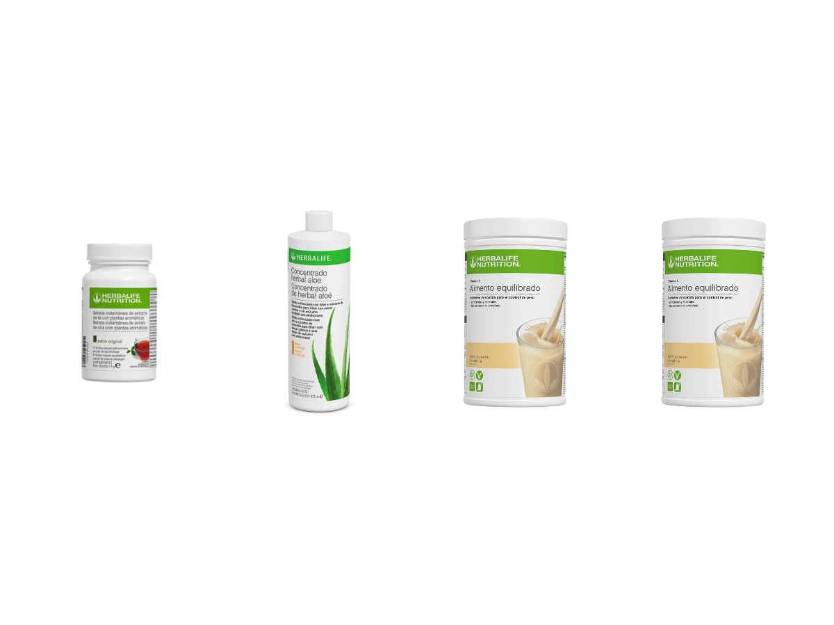 Pack Herbalife 2 batidos Fórmula 1, té y aloe 1 Pack Herbalife con Bebida Instantánea de Extracto de Té, Concentrado Herbal Aloe, Batido Fórmula 1 Crema de Vainilla 550 g