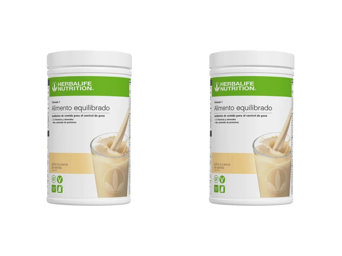 Pack Herbalife 2 batidos Fórmula 1 1 Pack Herbalife con Batido Fórmula 1 Crema de Vainilla 550 g