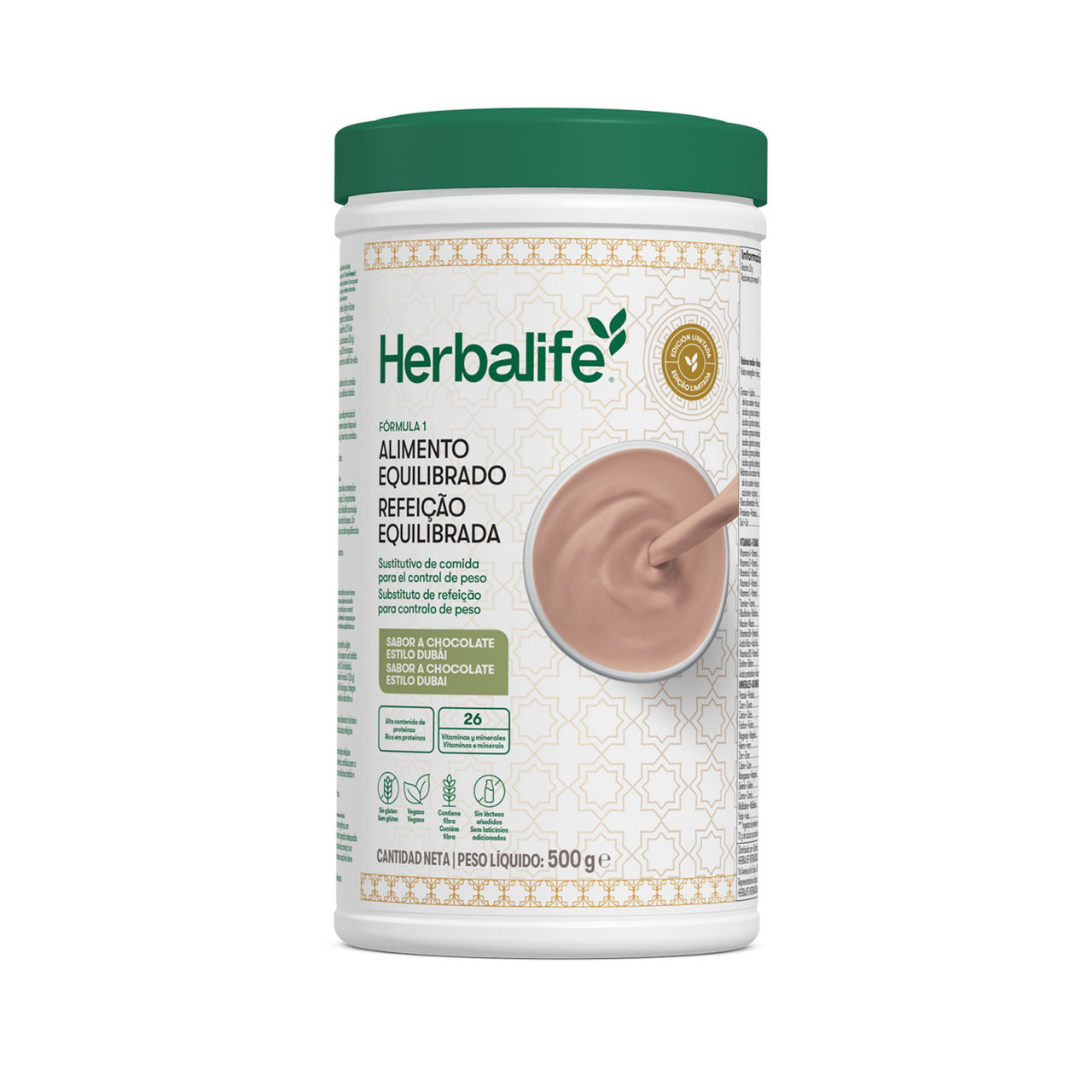 Batido Fórmula 1 Herbalife Chocolate Estilo Dubái 500 g 1 Batido Fórmula 1 Herbalife Chocolate Estilo Dubái 500 g